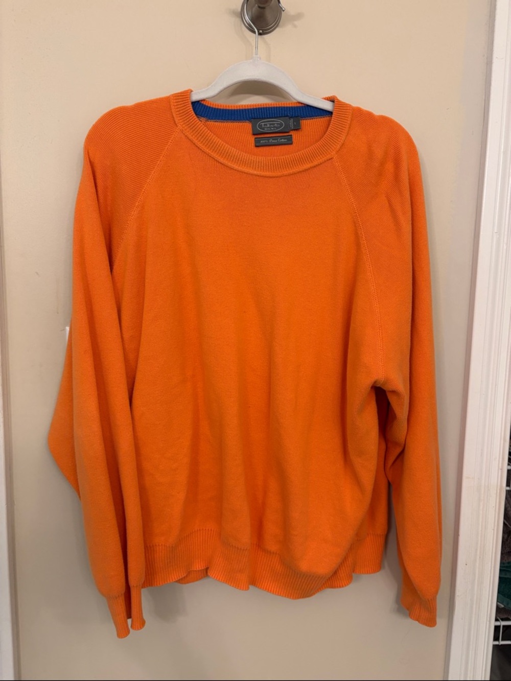 Talbot’s Men’s Bright Orange Crewneck Pullover
